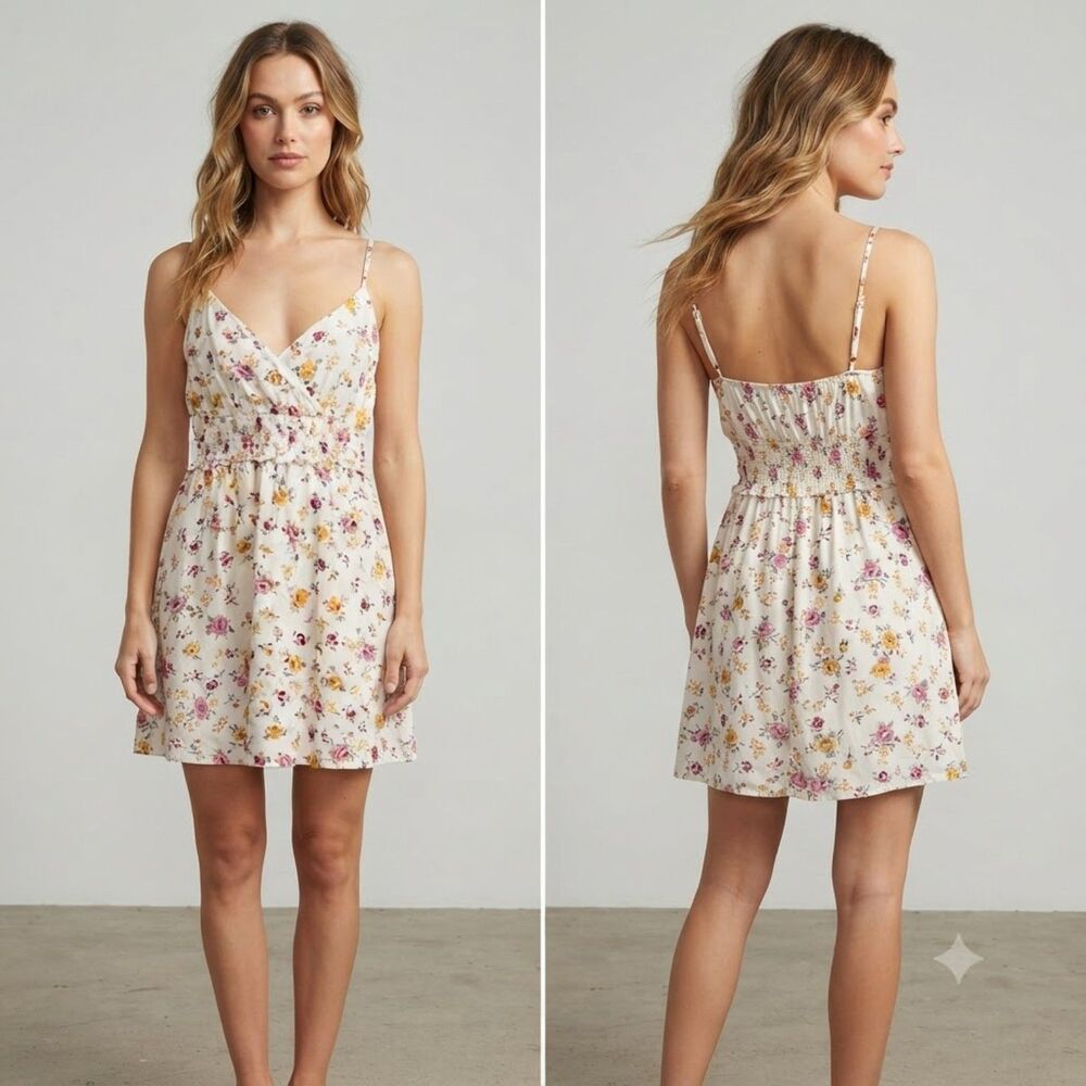 Altar'd State Floral Smocked Waist Mini Dress M